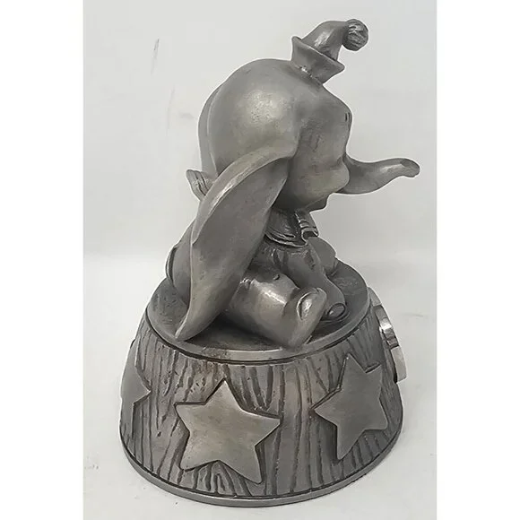 Disney Dumbo Limited Edition Pewter Clock Figure Quartz #412/5000 Malaysia WORKS - Picture 2 of 16